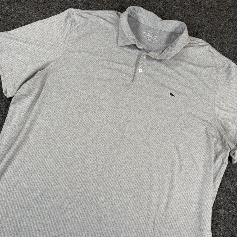 Vineyard Vines Performance Polo Mens XXL Gray Heathered Short Sleeve Golf Shirt
